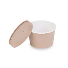 Контейнер круглый крафт/белый OSQ «ROUND BOWL» 700 мл