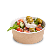 Контейнер круглый крафт/белый OSQ «ROUND BOWL» 750 мл. 