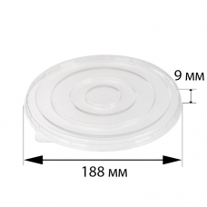 Крышка ПЭТ плоская для круглых контейнеров OSQ «Round Bowl» 1300 мл