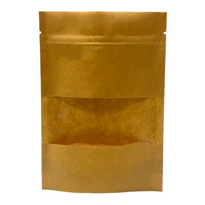 Пакет Дой-Пак Крафт (40 гр/м2) с зип-локом окно 40мм 105х150(30+30)