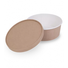 Контейнер круглый крафт/белый OSQ «ROUND BOWL» 1300 мл 