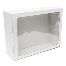 Коробка для сувениров 400x300x120 мм с окном белая