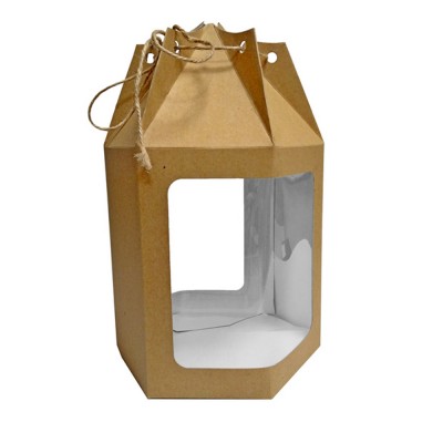 Коробка для сувениров «Фонарь» с окном крафт