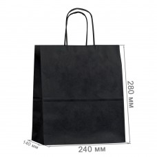 Бумажный пакет с кручеными ручками 240x140x270 черный