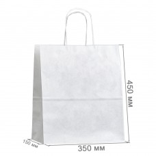 Бумажный пакет с кручеными ручками 350x150x450 белый