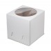 Коробка для торта «Эконом» 420x420x450 белая с окном