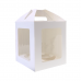 Коробка для кулича и пряничного домика с окном и ложементом 160x160x180 «FG JUMPL II WW» белая с окном и ручкой