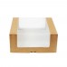 Коробка для торта 290x290x130 крафт с окном