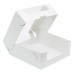Коробка для торта 225x225x85 белая с окном