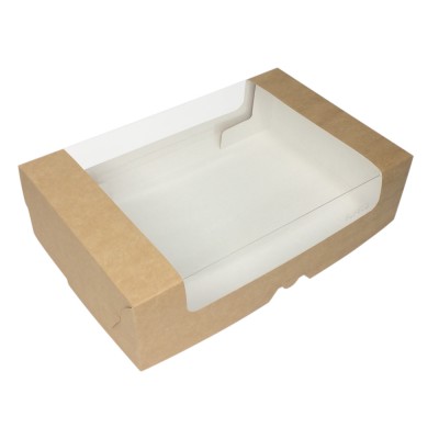 Коробка для торта 280x185x75 крафт с окном