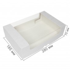 Коробка для торта 280x185x75 белая с окном