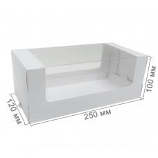 Коробка для рулета 250x120x100 белая с окном