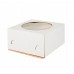 Коробка для торта 280x280x180 белая хром-эрзац с окном