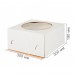 Коробка для торта 300x300x190 белая хром-эрзац с окном