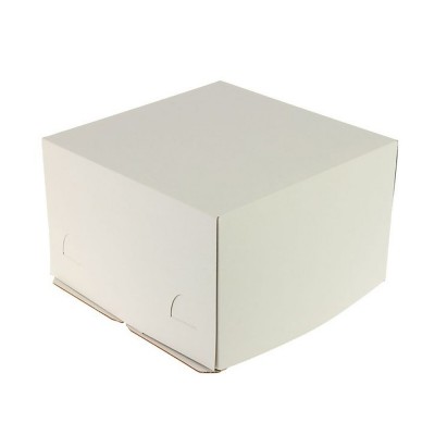 Коробка для торта 300x300x190 белая хром-эрзац