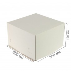 Коробка для торта 300x300x190 белая хром-эрзац
