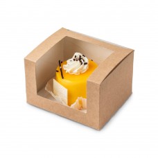 Коробка для кондитерских изделий Square Cut Pastry Window Box крафт