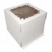 Коробка для торта «Эконом» 250x250x240 белая с окном