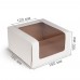 Коробка для торта 180x180x100 белая с окном