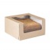 Коробка для торта 225x225x110 крафт с окном