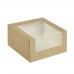 Коробка для торта 225x225x110 крафт с окном