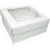 Коробка для торта 255x255x120 белая с окном