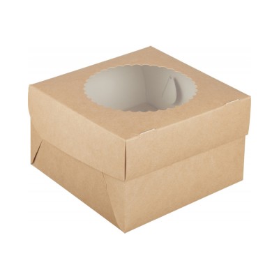 Коробка для 4 капкейков «ECO MUF 4» крафт