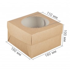 Коробка для 4 капкейков «ECO MUF 4» крафт