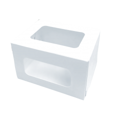 Коробка для рулета с окном и ложементом "Cake Roll Two", белая