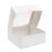 Коробка для зефира, тортов и пирожных 250x250x100 с окном белая