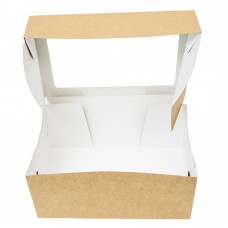Коробка для зефира, тортов и пирожных 330x160x110 с окном крафт
