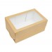 Коробка для зефира, тортов и пирожных 330x160x110 с окном крафт