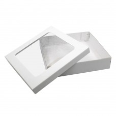 Коробка для подарочных наборов 370x370x80 мм с окном белая
