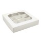 Коробка для 9 конфет 150x150x30 с окном белая